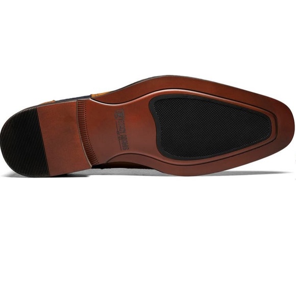 NWT Stacy Adams Hollis Wingtip Derby navy zebra and cognac - size 12 - sold out! - Picture 5 of 8